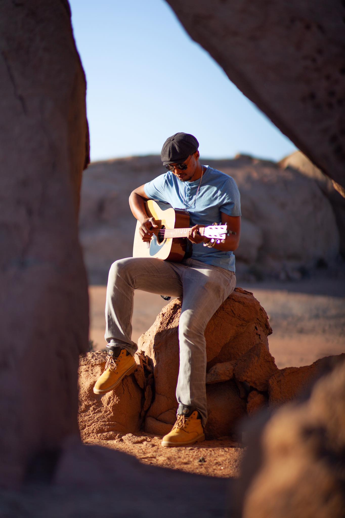 Sagarias Performing in Guitar Blues in the Swakopmund river